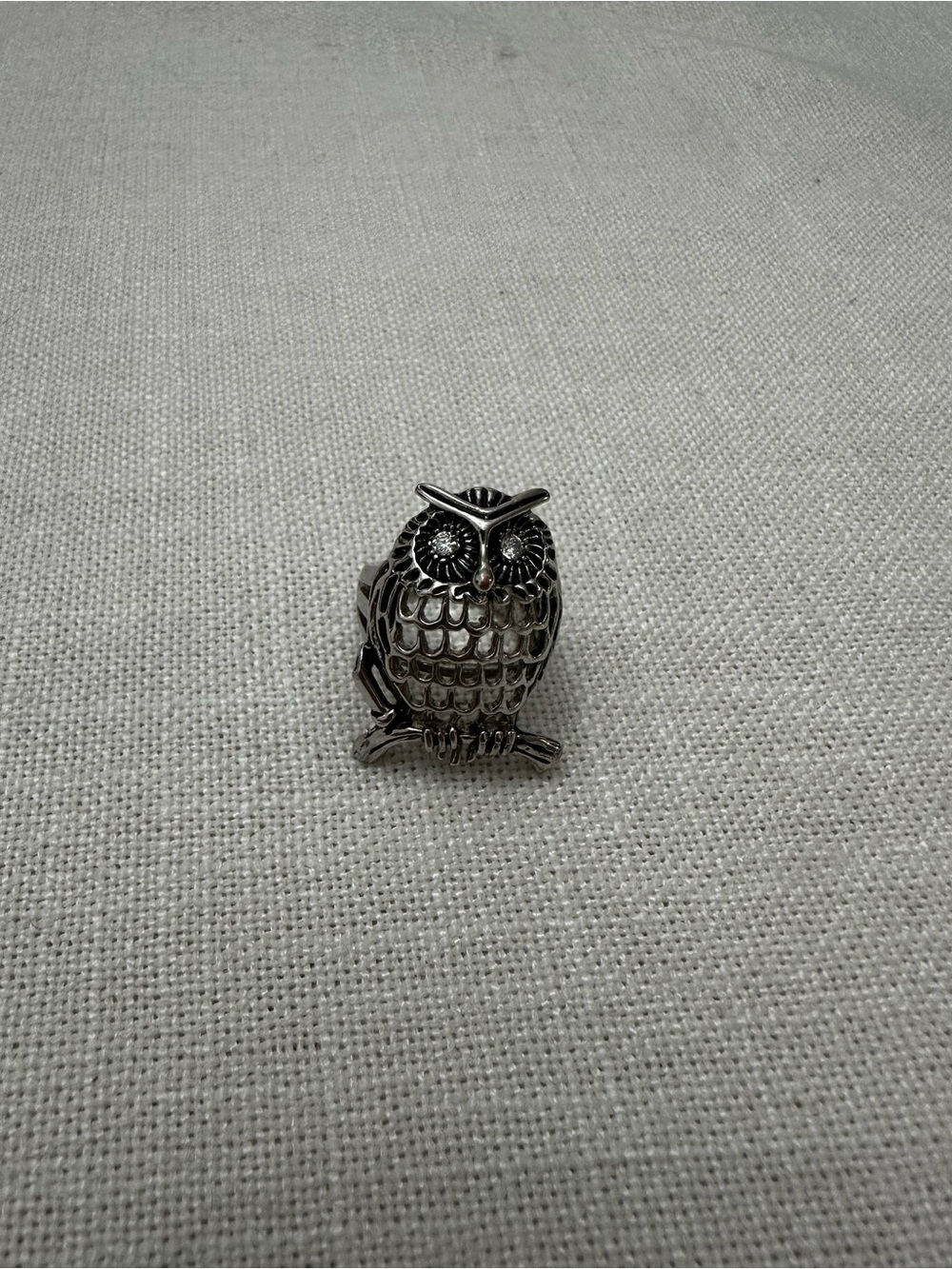 Silver Owl Ring - Detailed Sculpted Design